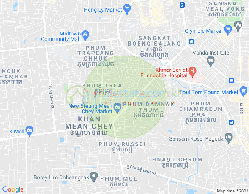 Map of Stueng Mean chey 1, Meanchey, Phnom Penh