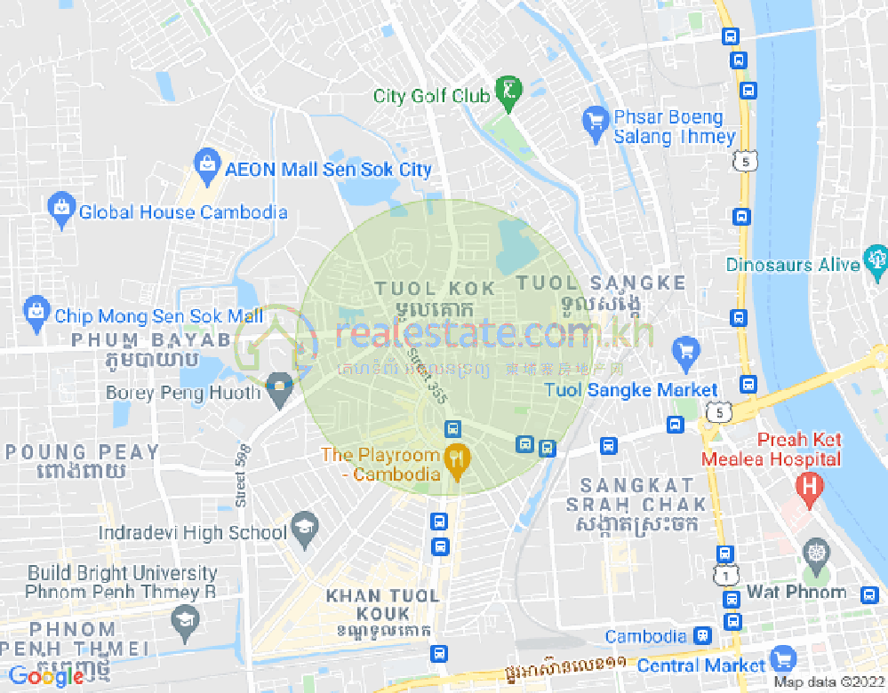 แผนที่ Tuol Sangke, รุสเซ็ยแกว, พนมเปญ