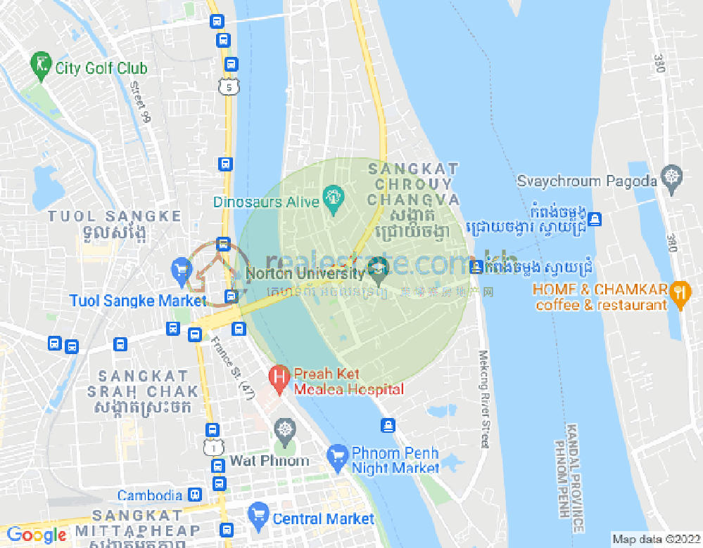 Properties Dabest, 수정화구, 프놈펜 지도