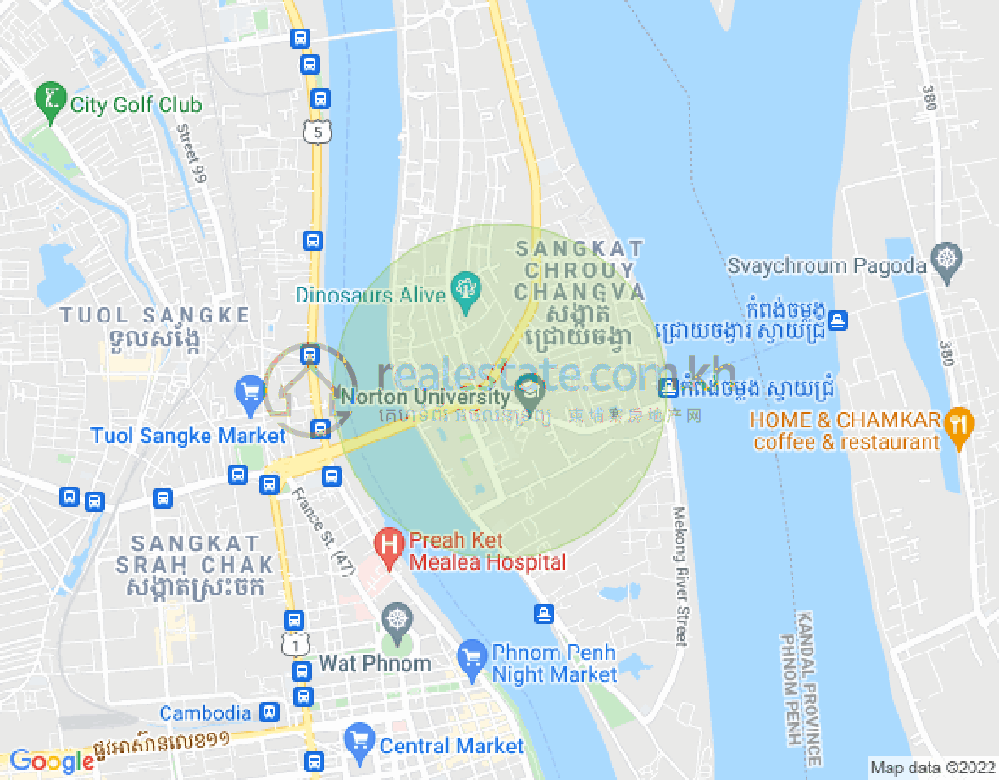 水净华区, 金边地图