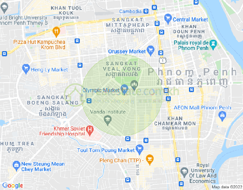 Map of BKK 2, Boeng Keng Kang, Phnom Penh