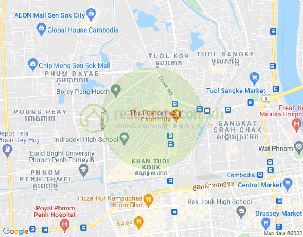 Map of Boeung Kak 2, Toul Kork, Phnom Penh