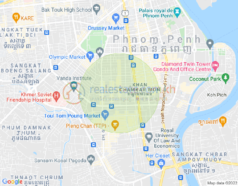 Mapa: BKK 3, Boeng Keng Kang, Phnom Penh