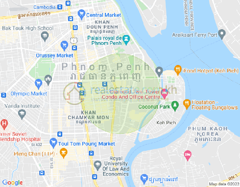 แผนที่ โตนเลบาสัก, จัมการมอน, พนมเปญ