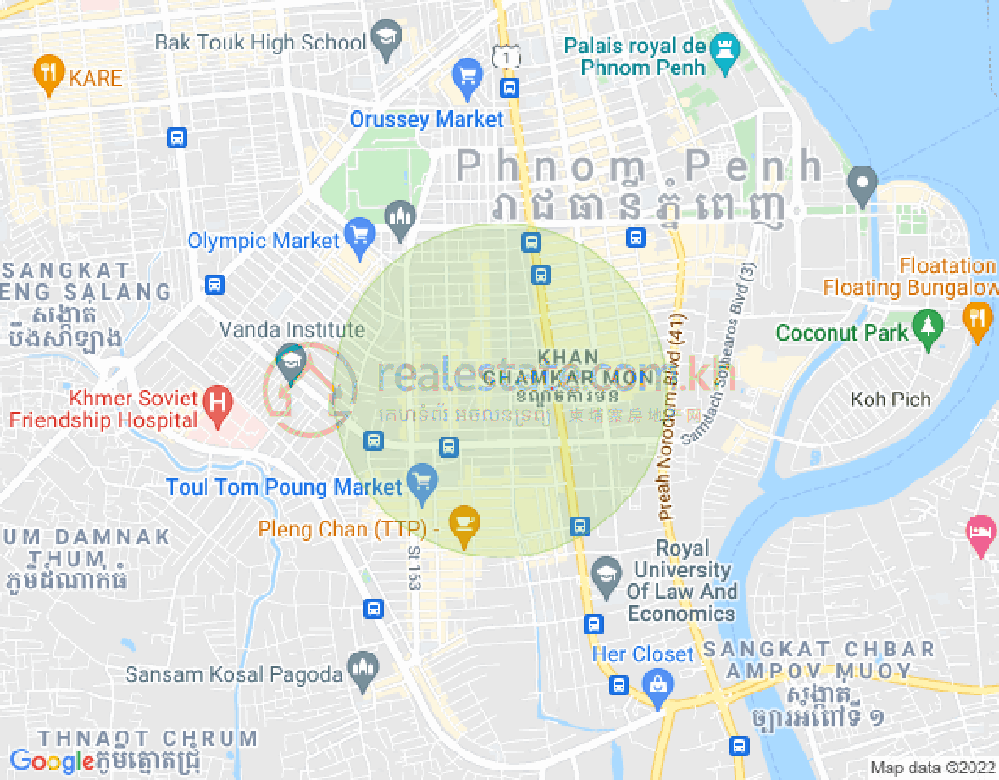 Mapa: BKK 3, Boeng Keng Kang, Phnom Penh