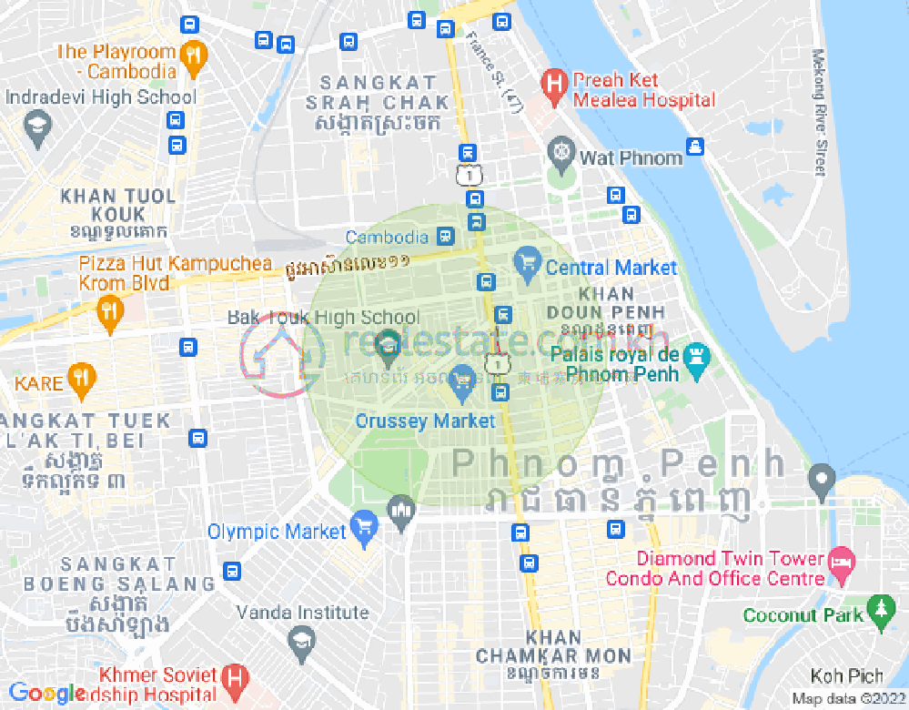 Mapa: Ou Ruessei 4, 7 Makara, Phnom Penh