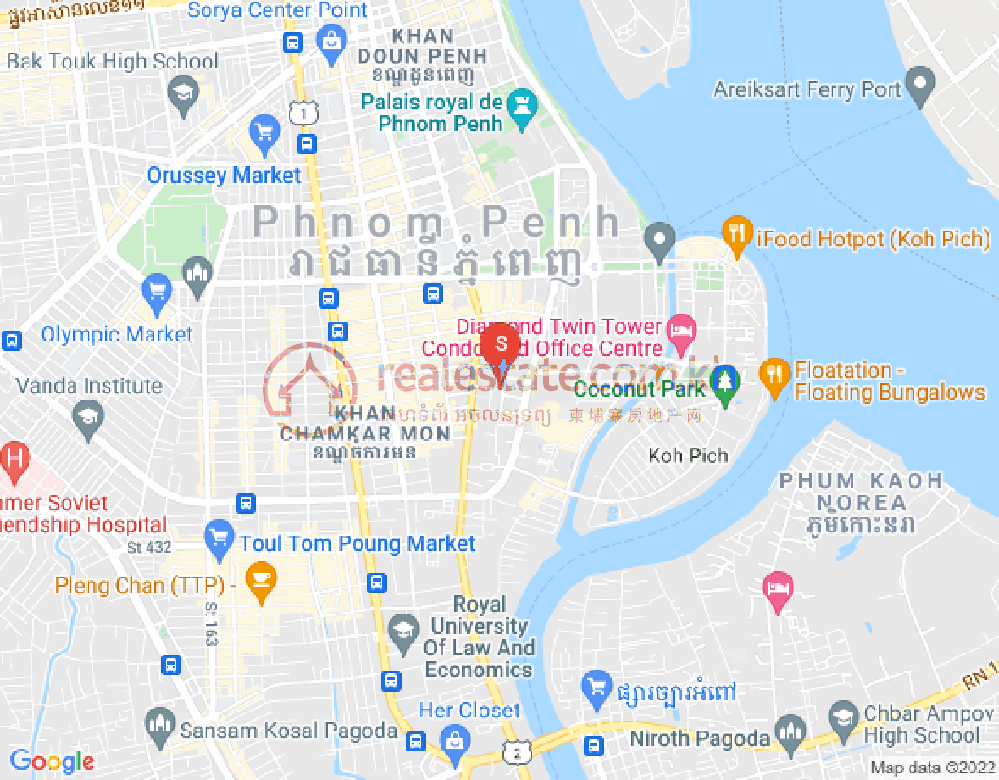 Mapa: BKK 1, Boeng Keng Kang, Phnom Penh