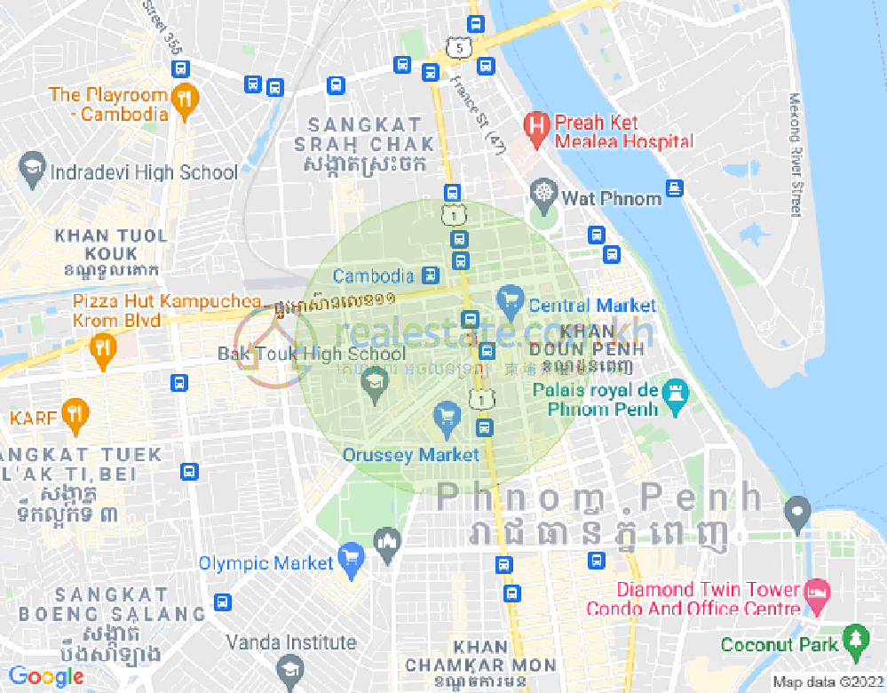 プサートメイ1, ドーンペン, プノンペンの地図