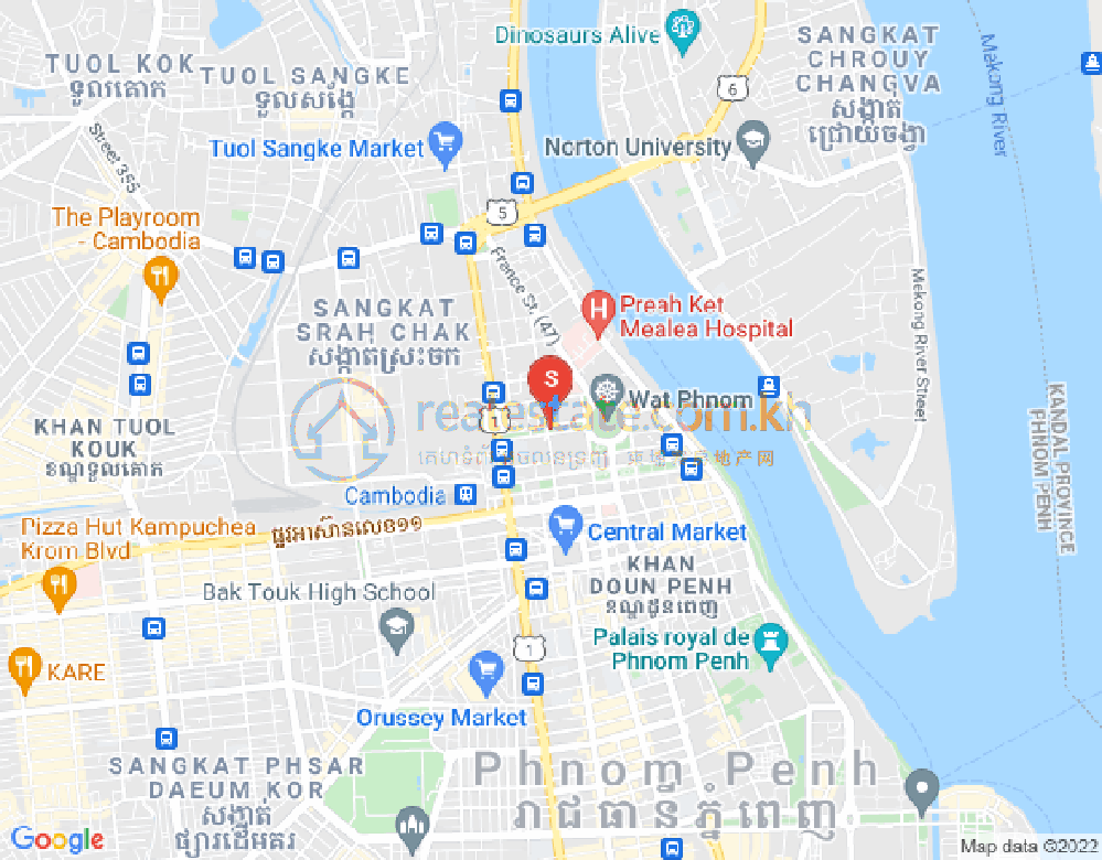Mapa: Chakto Mukh, Daun Penh, Phnom Penh