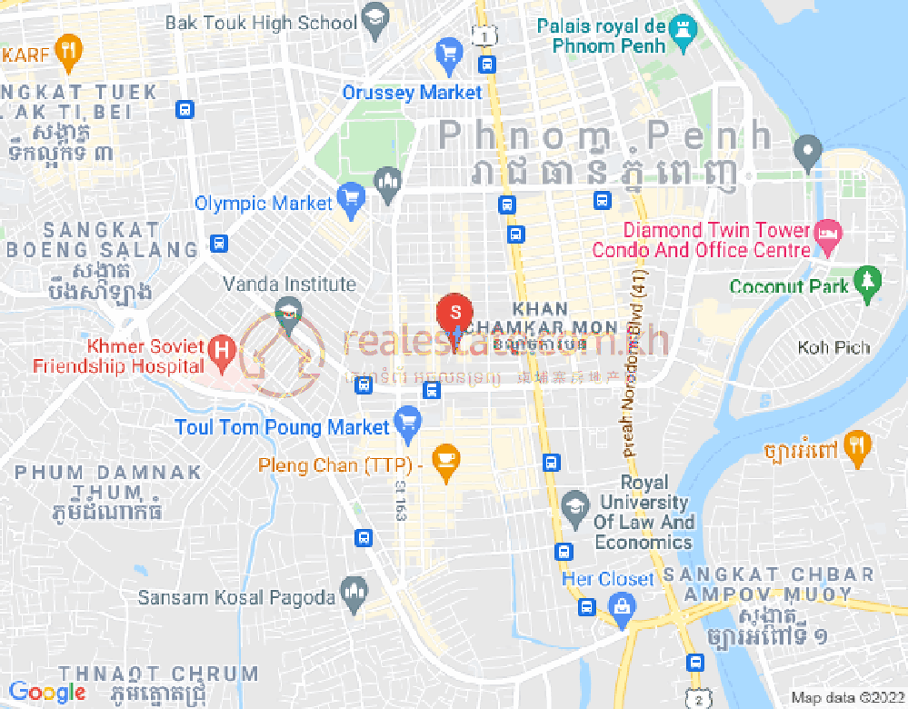 Mapa: BKK 3, Boeng Keng Kang, Phnom Penh