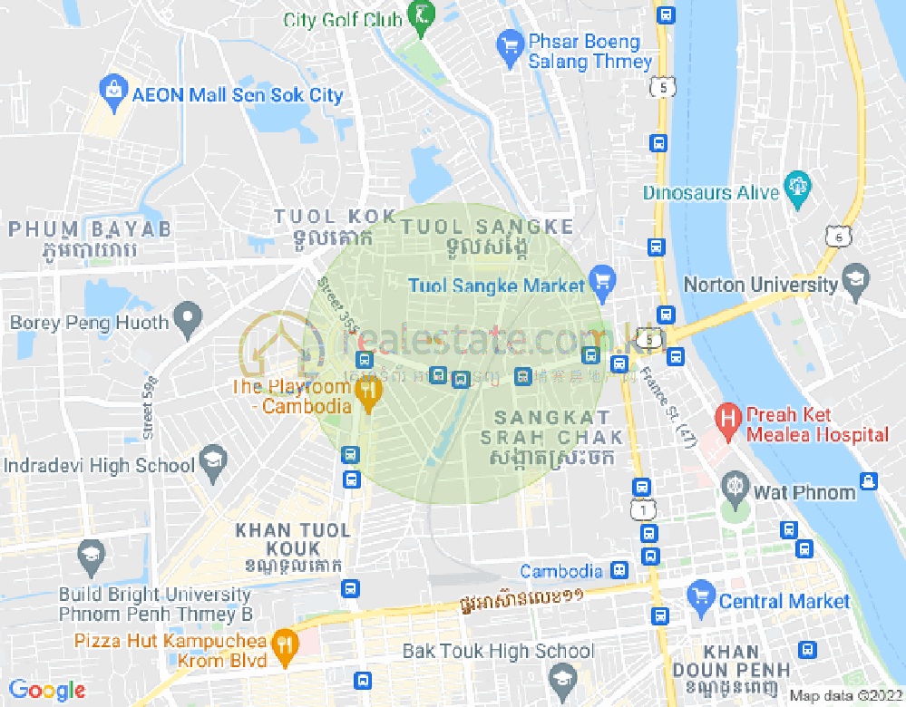 ブン・カック1, トゥールコーク, プノンペンの地図