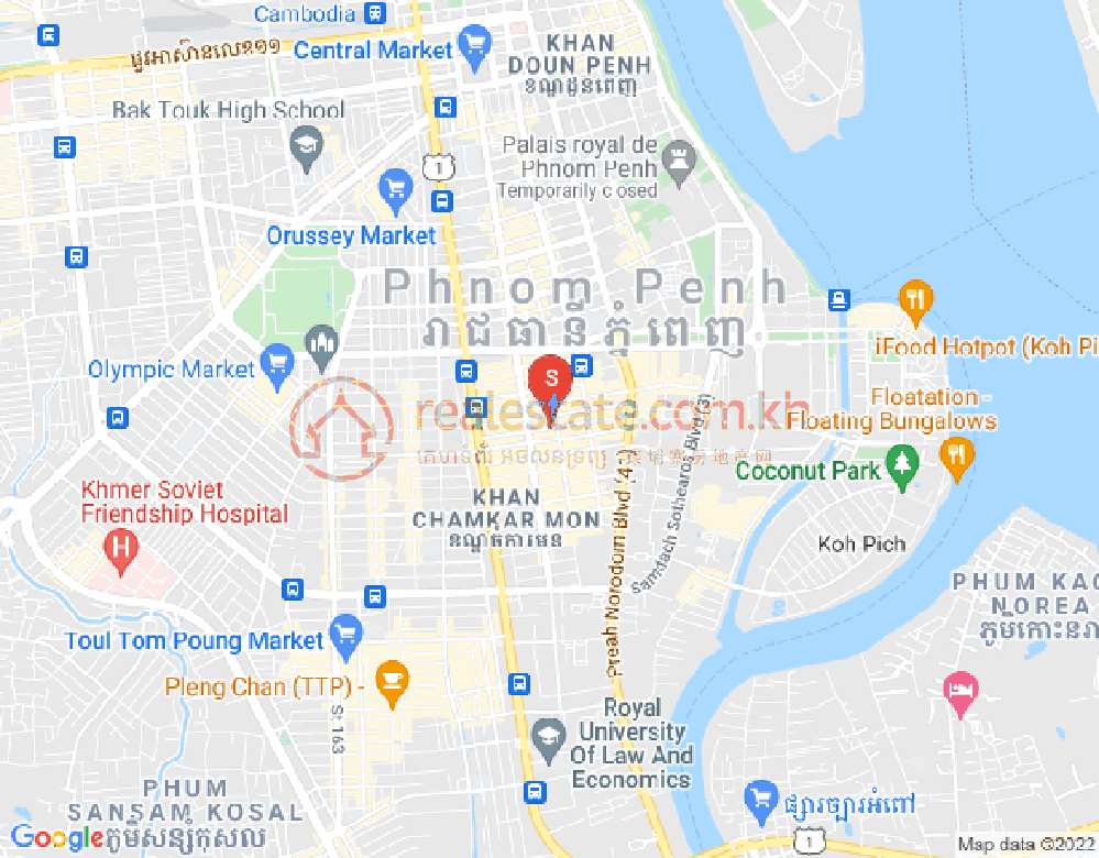 万景岗1分区（BKK1), 波哥堪, 金边地图