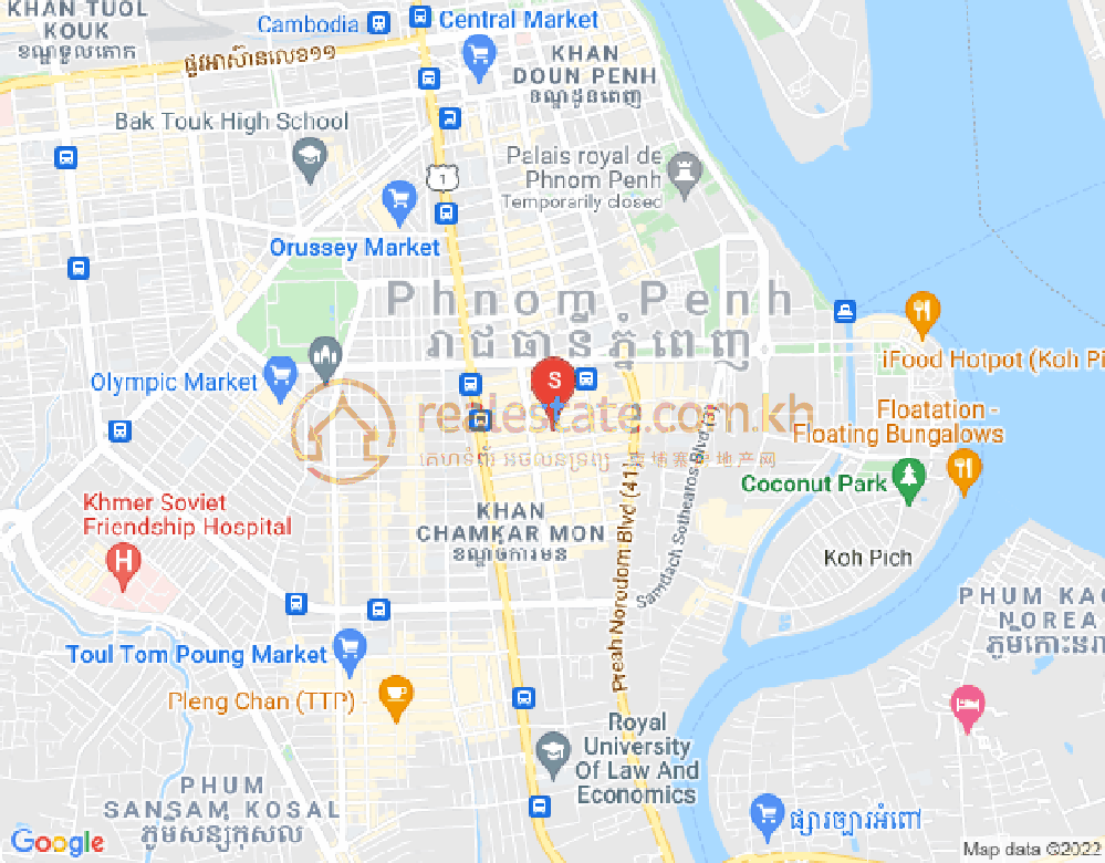 BKK 1, ボンケンコン, プノンペンの地図