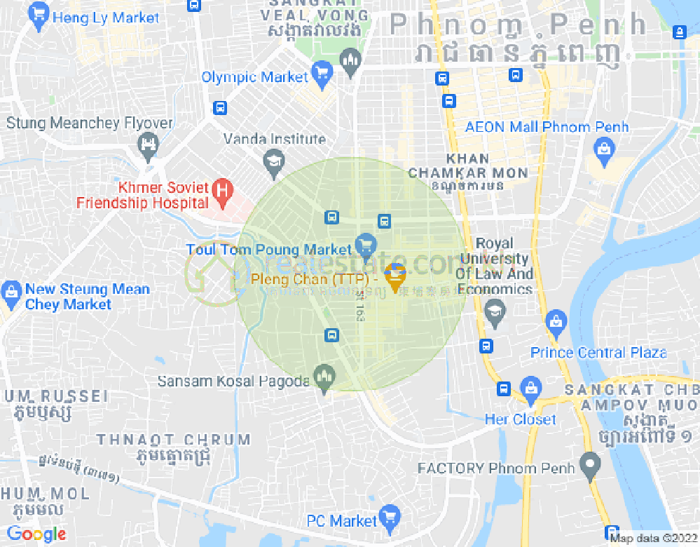 Карта Тул Том Пунг 1, Чамкармон, Пномпень