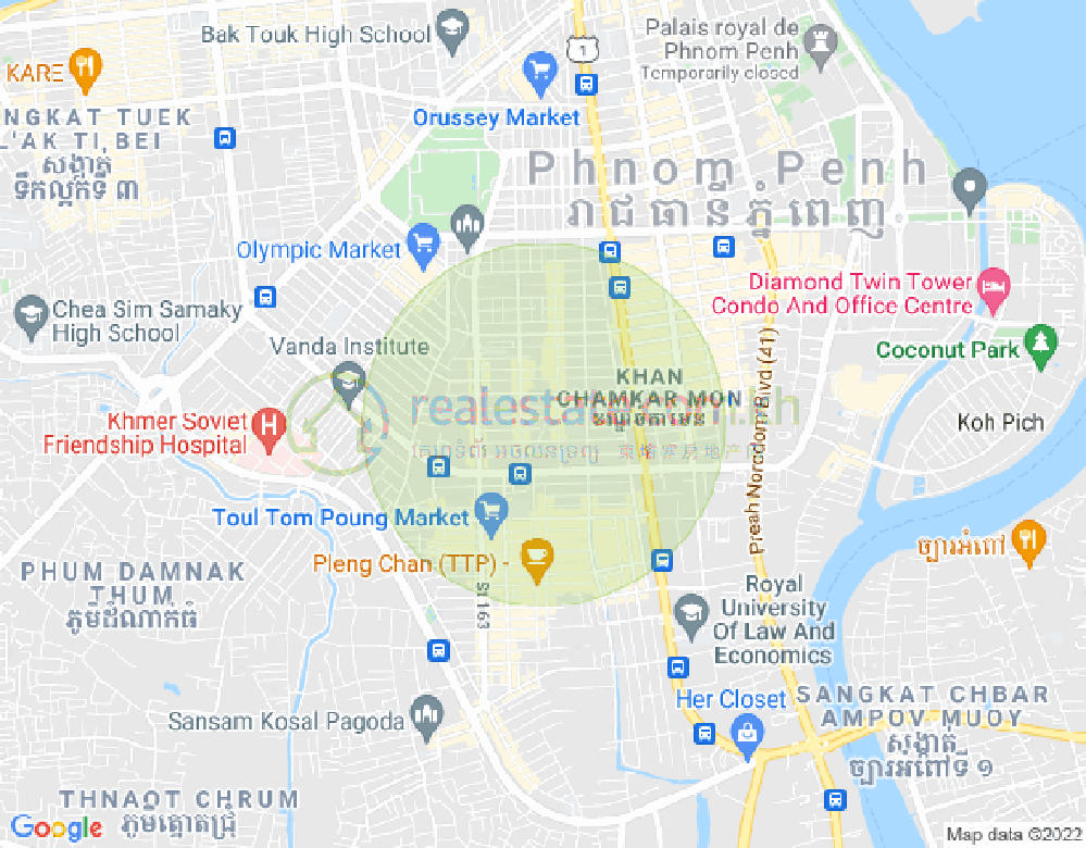 Mapa: BKK 3, Boeng Keng Kang, Phnom Penh