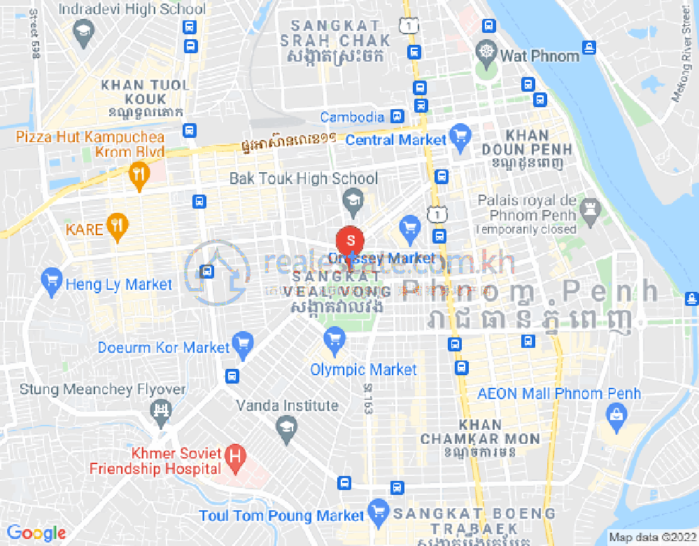 Mapa: Veal Vong, 7 Makara, Phnom Penh