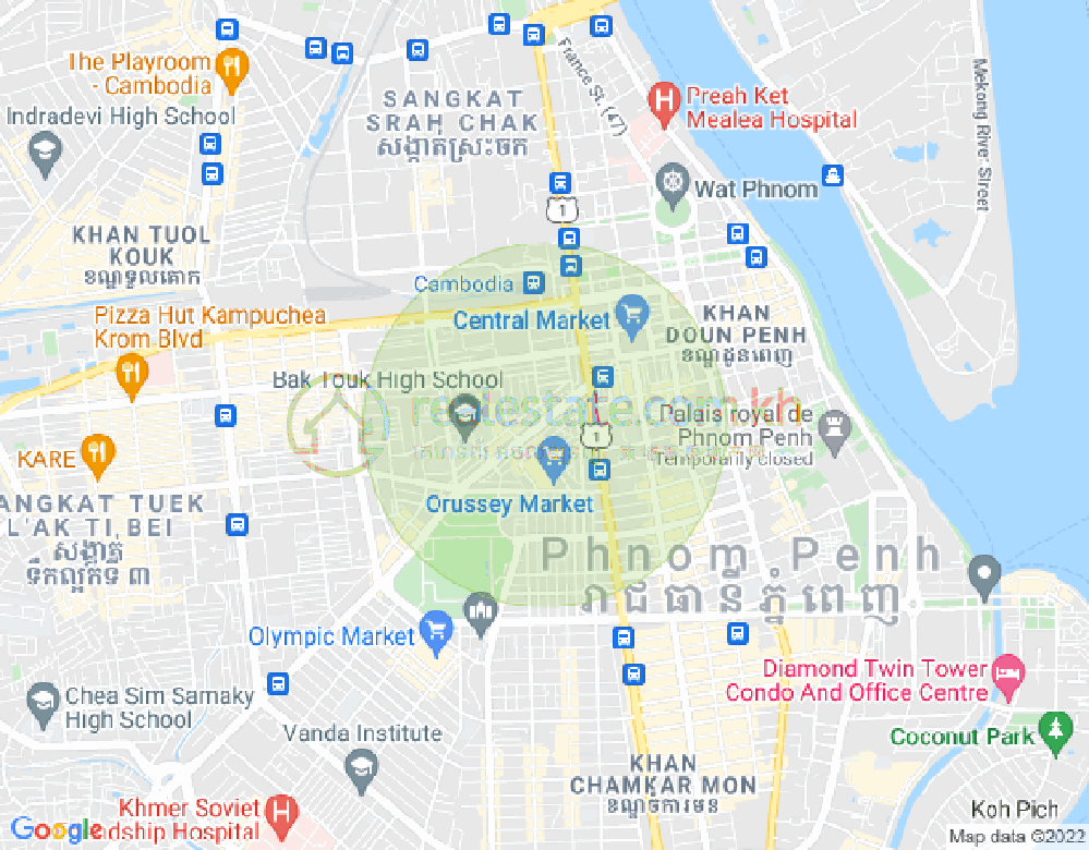 Mapa: Ou Ruessei 4, 7 Makara, Phnom Penh