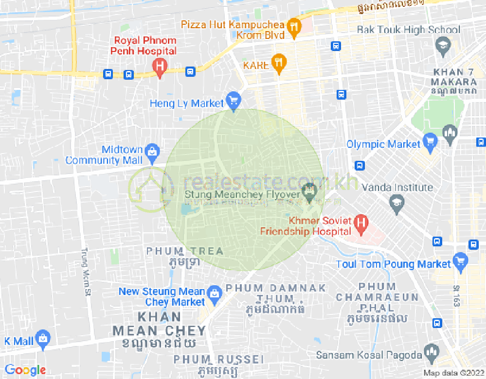 Tuek Thla屯, 森速区, 金边地图