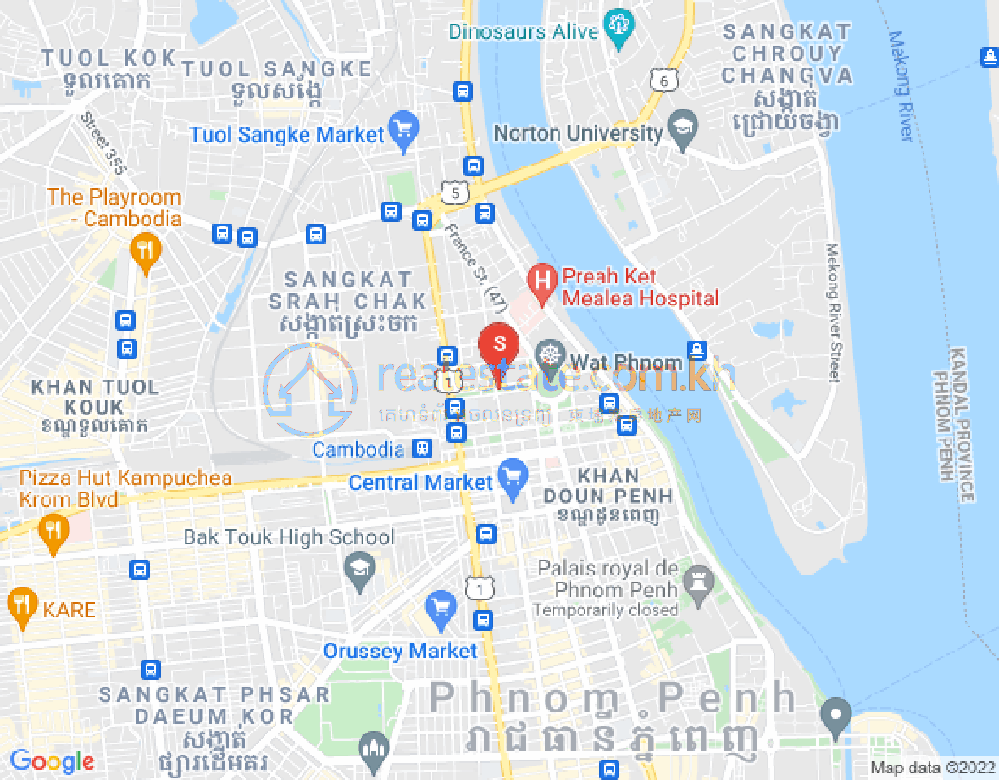 Mapa: Chakto Mukh, Daun Penh, Phnom Penh