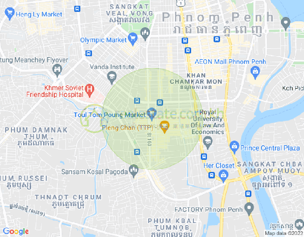 Карта Тул Том Пунг 1, Чамкармон, Пномпень