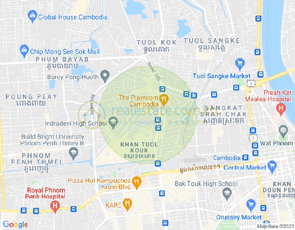 万谷湖1分区, 堆谷区, 金边地图