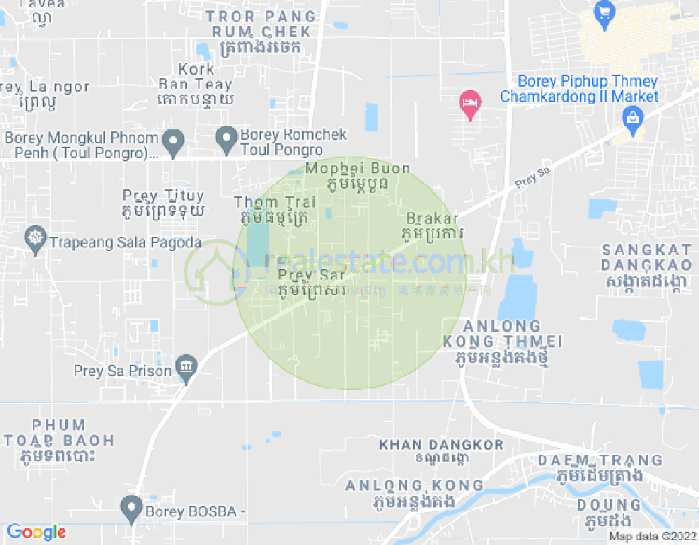 Mapa: Prey Sa, Dangkao, Phnom Penh