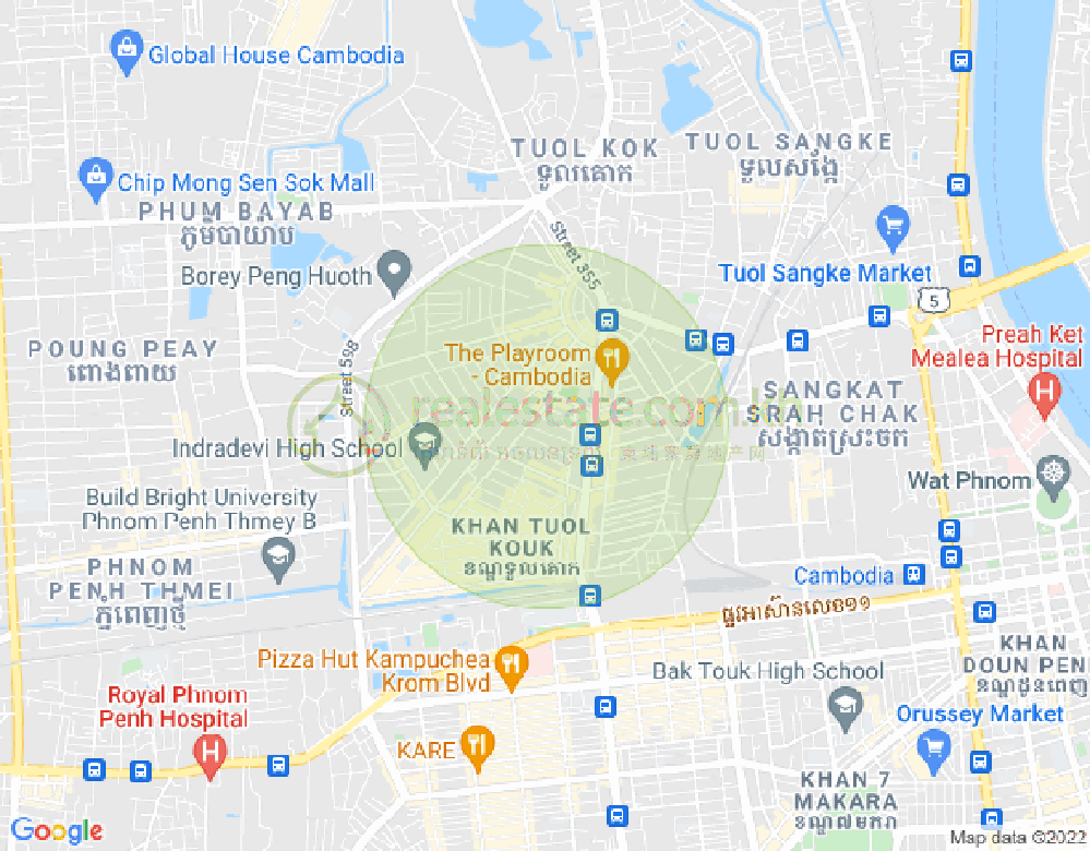 万谷湖1分区, 堆谷区, 金边地图