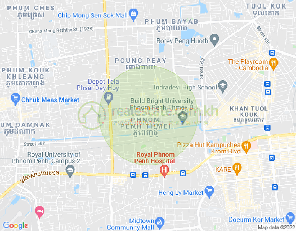 Mapa: Phnom Penh Thmey, Sen Sok, Phnom Penh