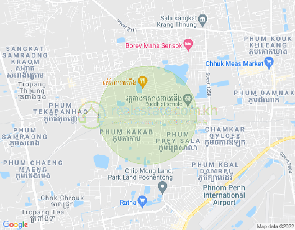 카카브1, 보리센차오구, 프놈펜 지도