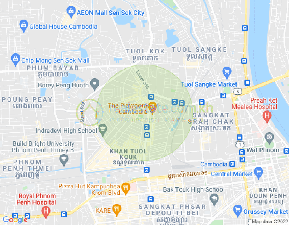 万谷湖1分区, 堆谷区, 金边地图