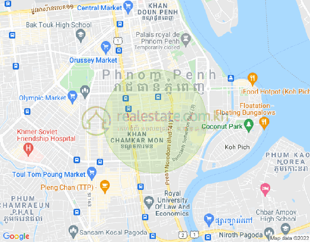 Mapa: BKK 2, Boeng Keng Kang, Phnom Penh