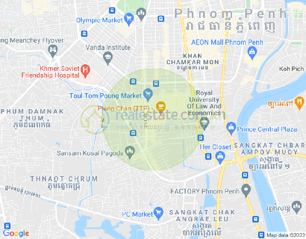 Mapa: Toul Tum Poung 2, Chamkarmon, Phnom Penh