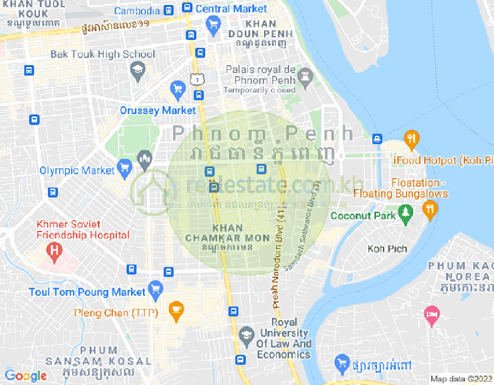 Mapa: BKK 2, Boeng Keng Kang, Phnom Penh