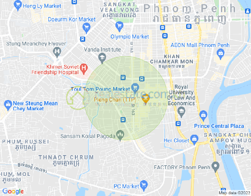 Карта Тул Том Пунг 2, Чамкармон, Пномпень