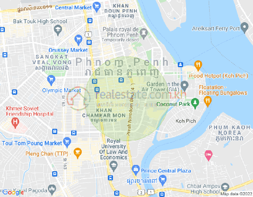 Mapa: BKK 1, Boeng Keng Kang, Phnom Penh