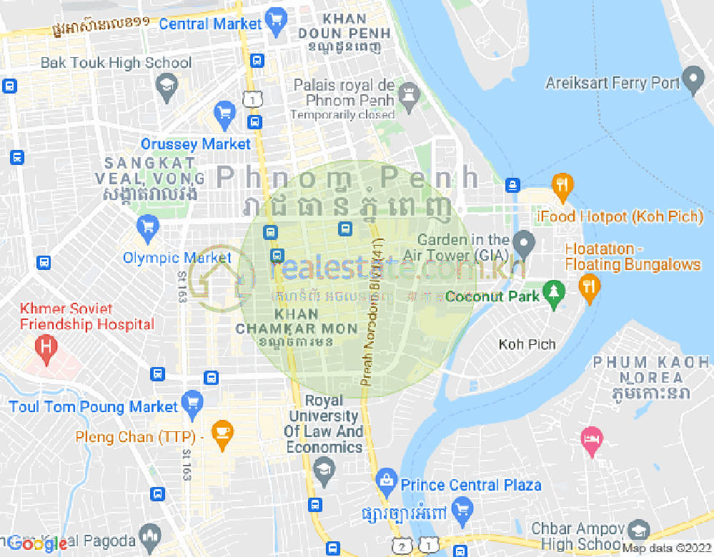 Mapa: BKK 1, Boeng Keng Kang, Phnom Penh