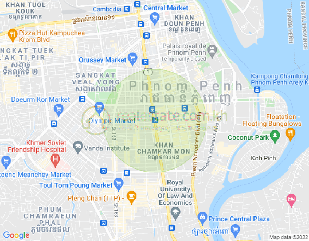 Mapa: BKK 2, Boeng Keng Kang, Phnom Penh