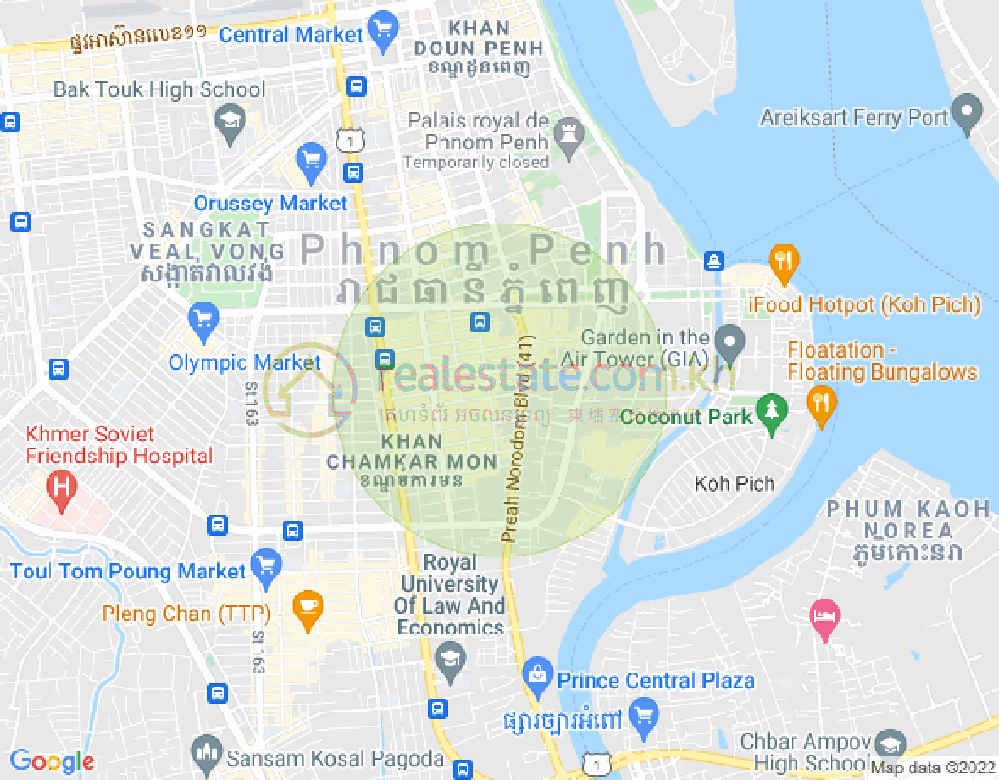 Map of BKK 1, Boeng Keng Kang, Phnom Penh