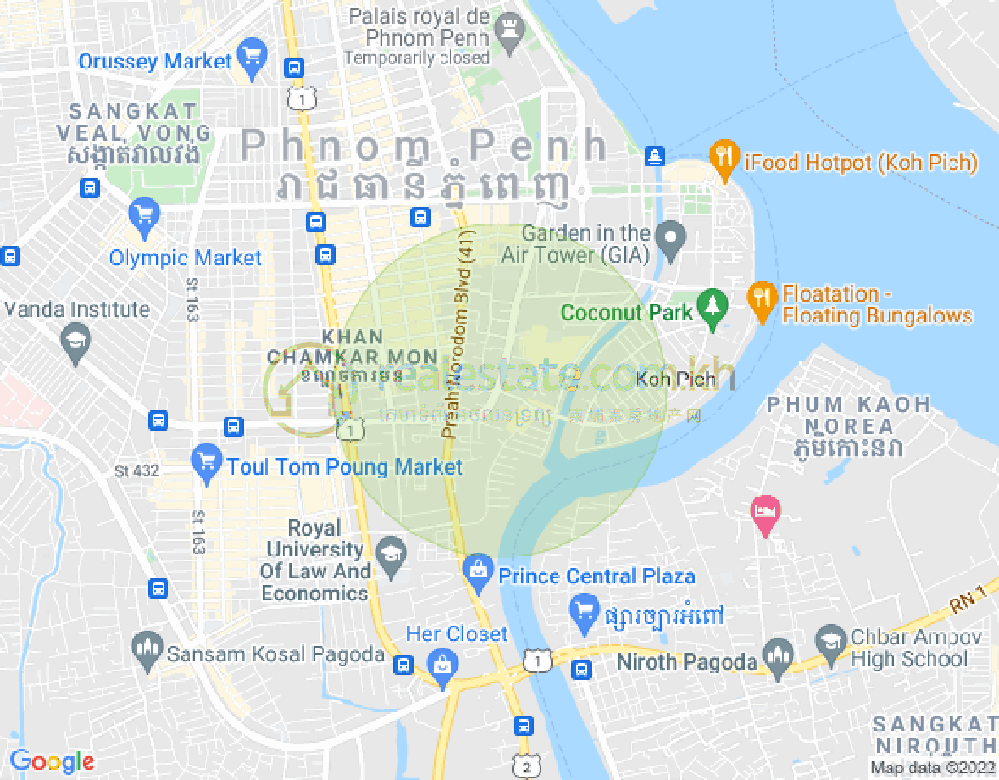 แผนที่ โตนเลบาสัก, จัมการมอน, พนมเปญ