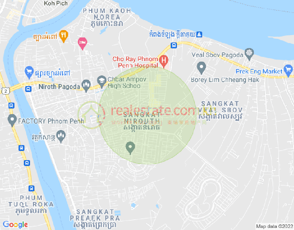 Mapa: Nirouth, Chbar Ampov, Phnom Penh
