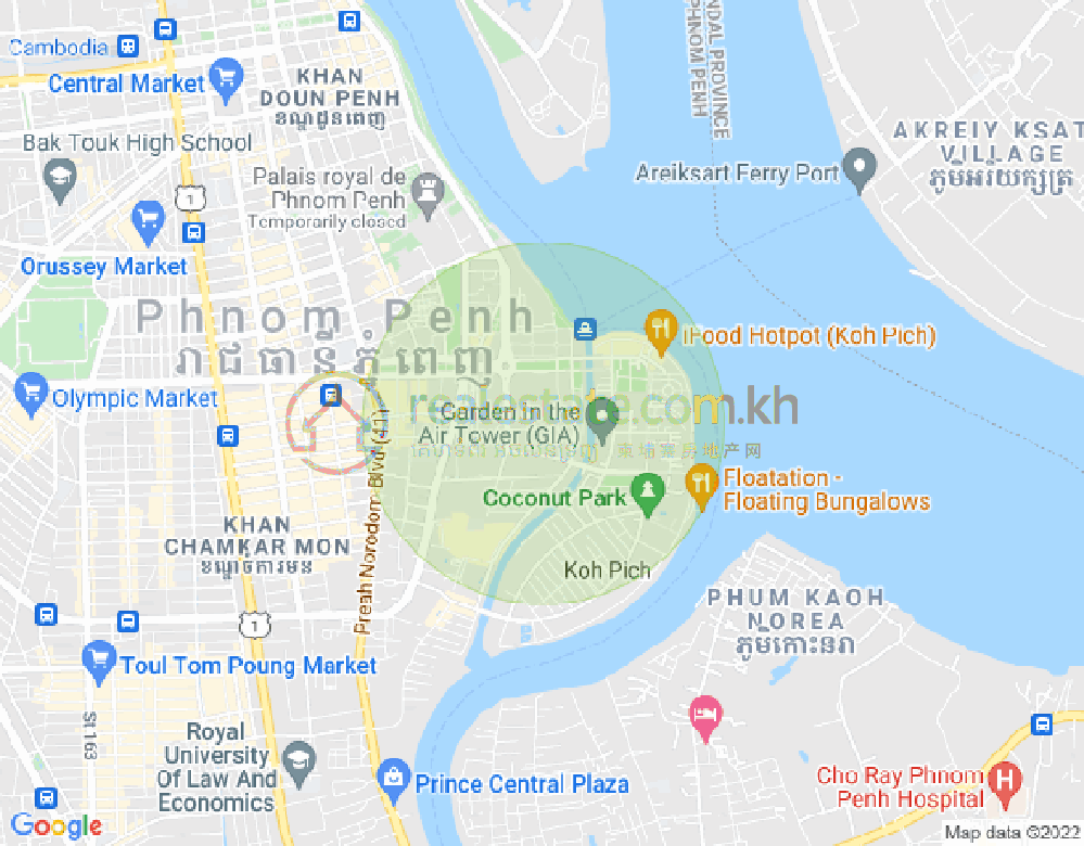 Dabest Properties, 百色河分区, 占卡蒙, 金边地图