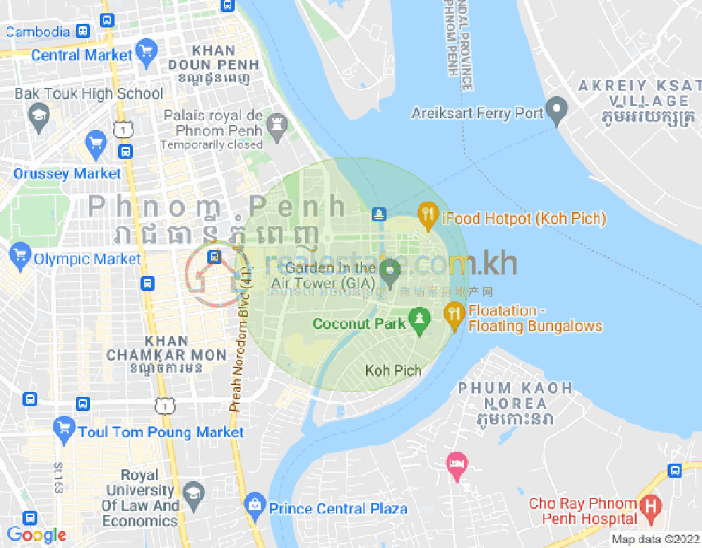 แผนที่ Dabest Properties, โตนเลบาสัก, จัมการมอน, พนมเปญ