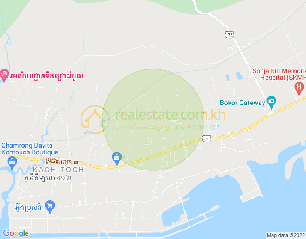 Mapa: Boeung Tuk, Tuek Chhou, Kampot