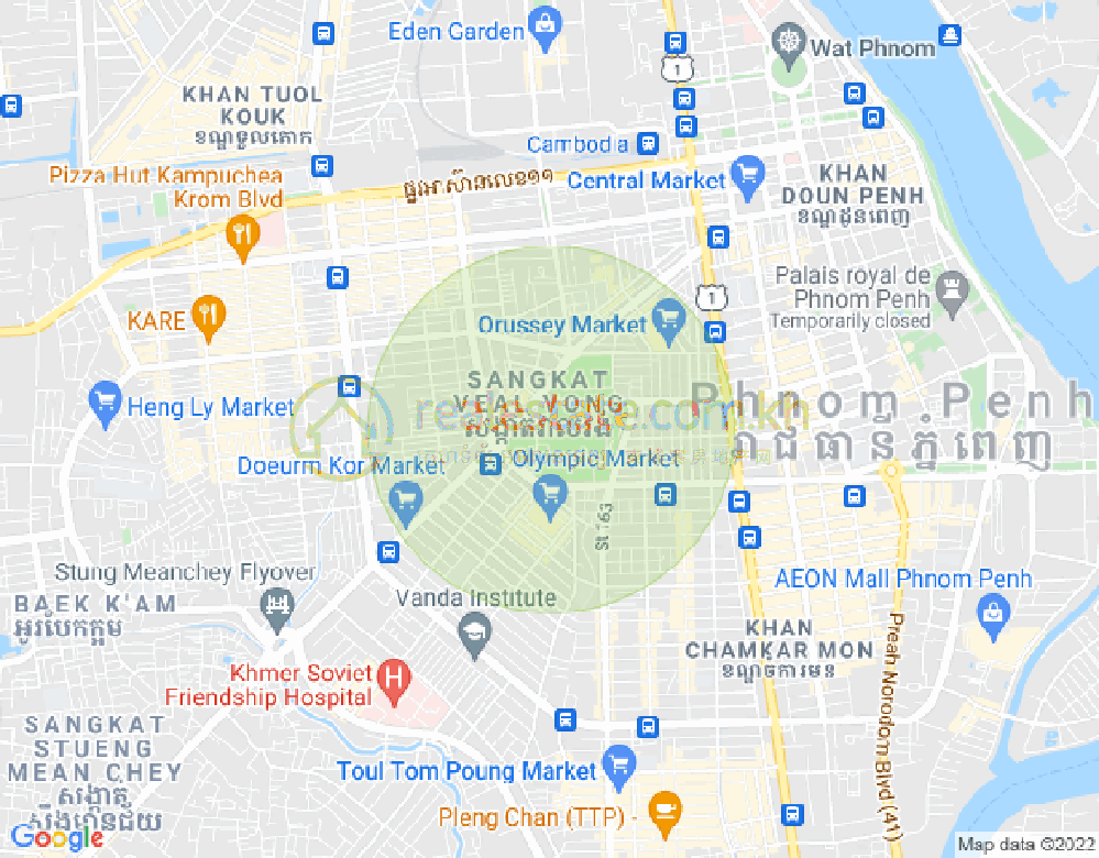 Veal Vong镇, 马卡拉区, 金边地图