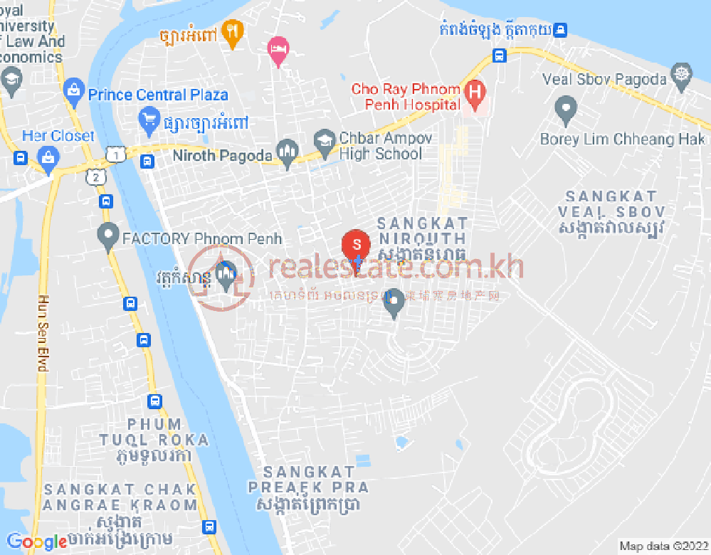 Map of Nirouth, Chbar Ampov, Phnom Penh