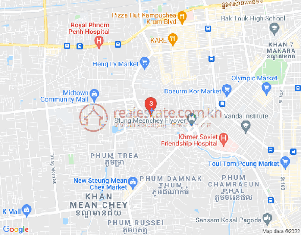 Ou Baek K'am村, 森速区, 金边地图