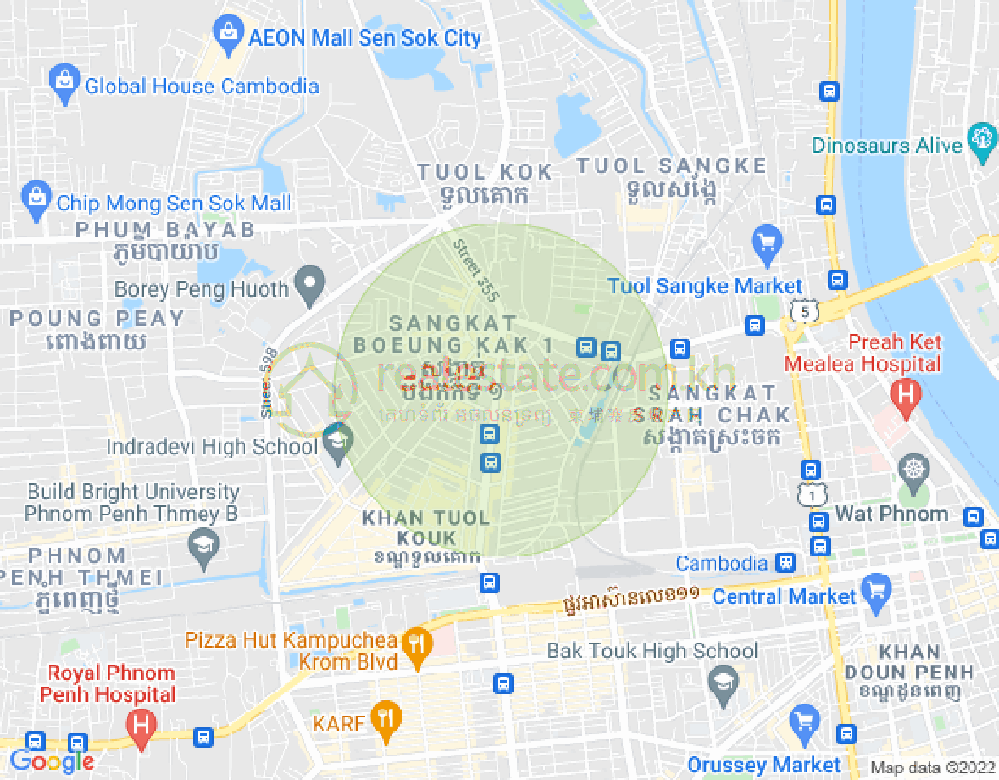 ផែនទី បឹងកក់១, ទួលគោក, ភ្នំពេញ