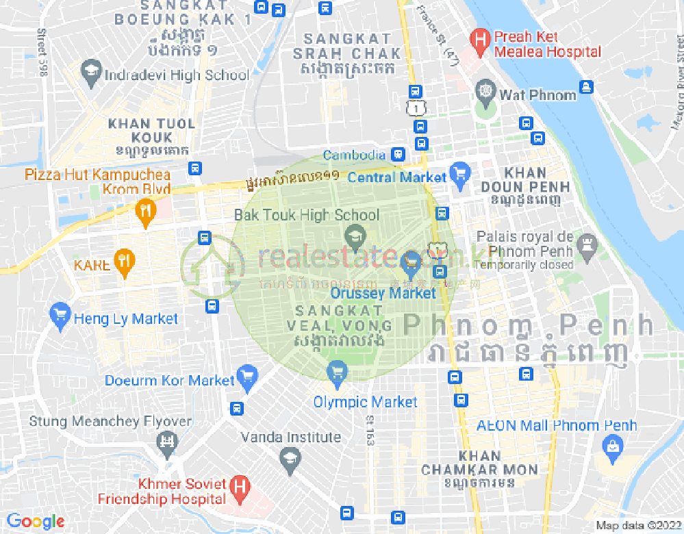 Veal Vong镇, 马卡拉区, 金边地图