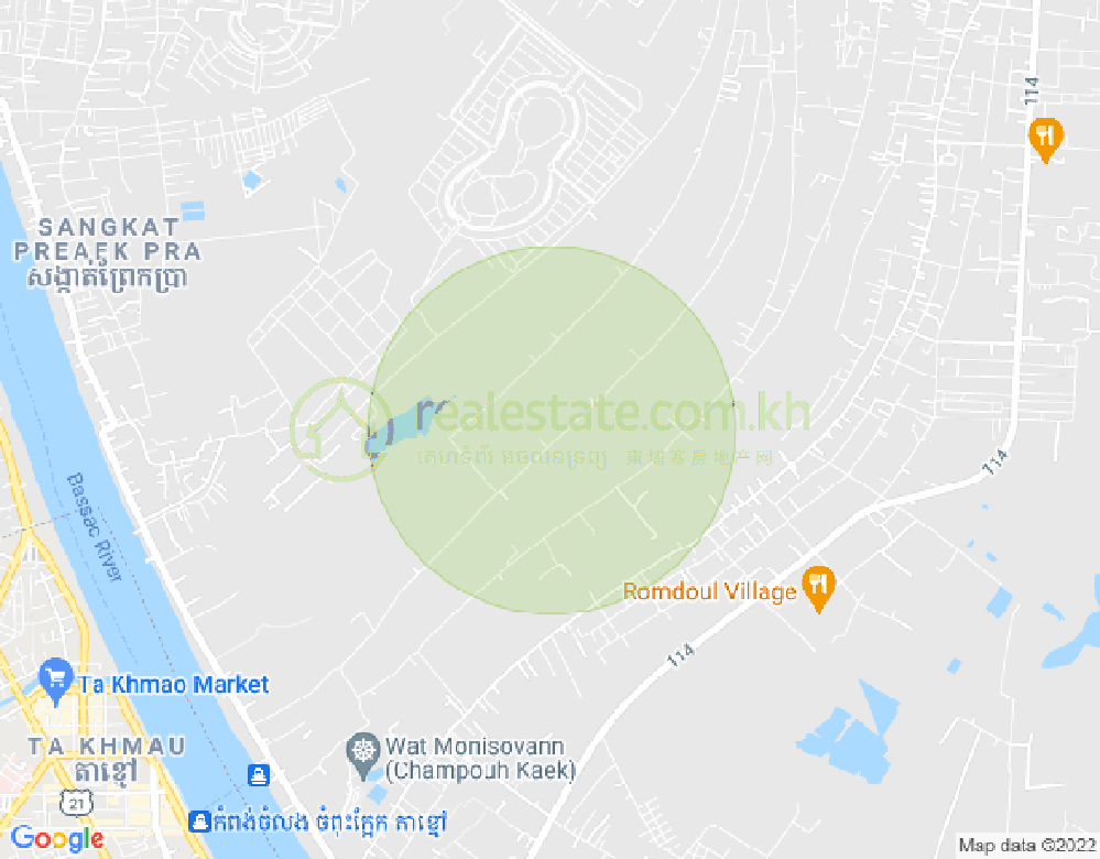 Preaek Aeng镇, 铁桥头区, 金边地图