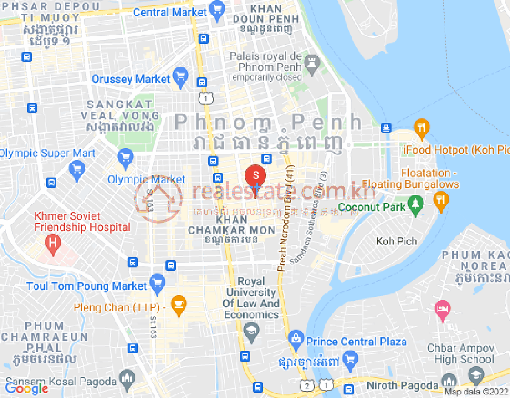 Mapa: BKK 1, Boeng Keng Kang, Phnom Penh